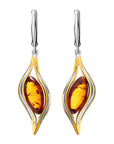 Silver Boho Fire Stone Earrings