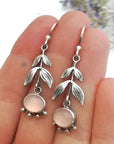 Boho Quartz pendant earrings in silver