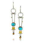 Two-Coloured Plaid Earrings