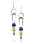 Two-Coloured Plaid Earrings