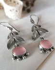 Boho Quartz pendant earrings in silver