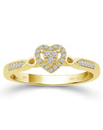 Diamond Heart Twist Ring