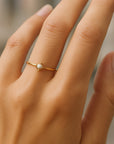 White Stone Gold Ring