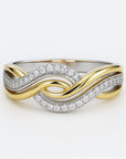 Braided Crystal Gold & Silver Ring