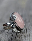 Retro Rose Pink Crystal Ring
