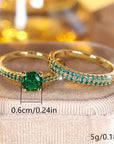 Serena Emerald Duo Ring Set | Gold