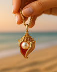 Pearl Nature Shell Gold Necklace