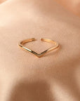 Minimalist Chevron V Ring