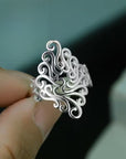 Silver Floral Filigree Ring