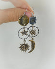 Sun-Moon Pendant Earrings