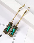 Green Lantern Pendant Earrings in Gold