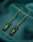 Green Lantern Pendant Earrings in Gold