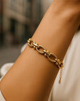 Adjustable Gold Oval Chain Bracelet