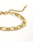 Adjustable Gold Oval Chain Bracelet