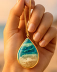 Ocean Print Drop Necklace