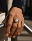 Baroque Inlaid Pearl Gold Ring