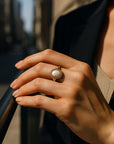 Rounded Baroque Pearl Gold Ring