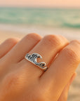 Ocean Wavy Silver Ring
