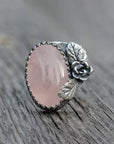 Retro Rose Pink Crystal Ring