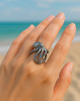 Adjustable Octopus Silver Ring