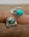 Adjustable Double Turquoise Surround Ring