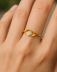 Bloom Cast Crystal Gold Ring