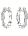 Twisted Sparkle Hoops Earrings
