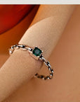 Emerald Chain Ring