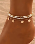 Coastal Charm 3-Piece Layered Anklet Set | Gold
