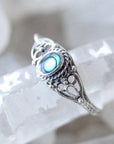 Rainbow Shell Filigree Design Ring