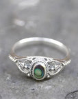 Rainbow Shell Filigree Design Ring
