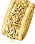 Wide Byzantine Weave Gold Ring