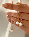 Golden Grace Pearl Jewelry Set | Gold