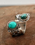 Adjustable Double Turquoise Surround Ring