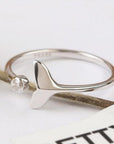 Dolphin Tail Ring in 925 Sterling Silver and Adjustable Zirconia