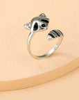 Adjustable Raccoon Ring in 925 Silver