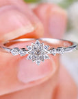 Snowflake Ring in Sterling Silver 925