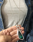 Crystal Stone Pendant in Silver