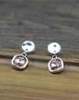 Cubic Crystal Silver Earrings