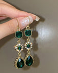 Vintage Luxury Green Crystal Earrings