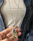 Crystal Stone Pendant in Silver