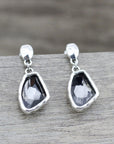 Crystal Stones Earrings in Silver