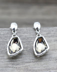 Crystal Stones Earrings in Silver