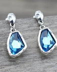 Crystal Stones Earrings in Silver
