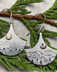 Boho sun and moon of Natura silver earrings