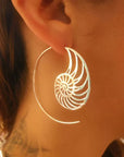 Vintage Golden Spiral Shell Earrings