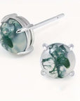 Moss Agate Round Earrings