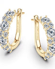Gold Zirconia Stud Hoop Earrings