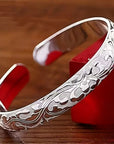 Retro Floral Silver Bracelet