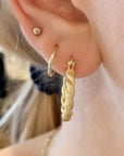 Boho Braided Gold Hoop Earrings